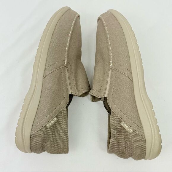 Crocs Tan Canvas Conversion Heel Slip On Deck Boat Loafers - Picture 6 of 12